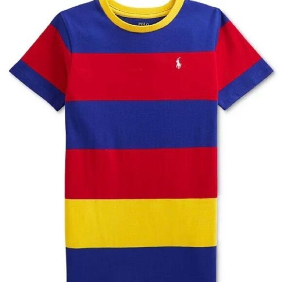 Polo Ralph Lauren Logo Striped Cotton Jersey Tee‎ Multi XL NWT - Picture 1 of 5